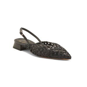DOLCE VITA Black Made In Italy Leather Cyndi Slingback Flats